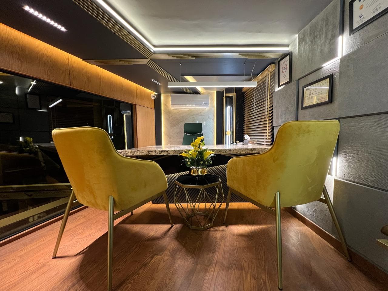 FID interior detail with refined furniture and lighting